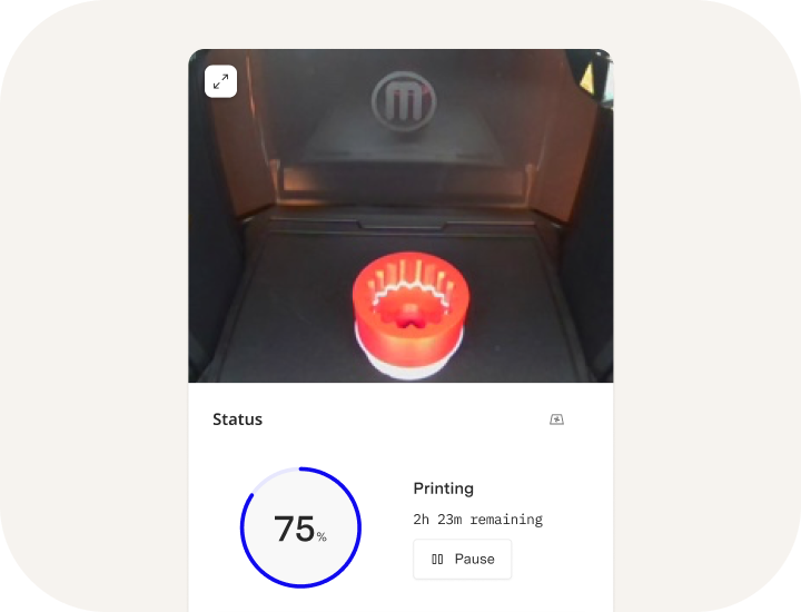 Makerbot Sketch standard allows remote montoring