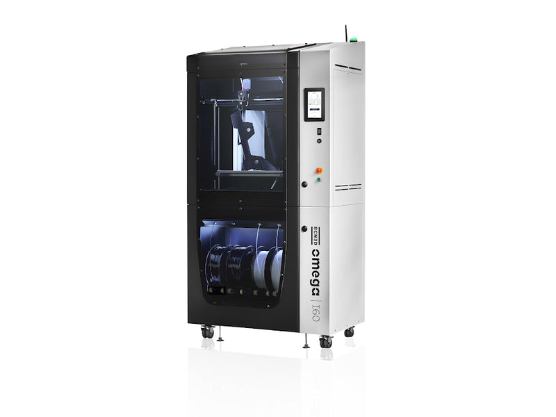 BCN3D Omega I60 industrial FFF 3D printer with IDEX technology, 60L build volume and 70ºC heated chamber for large-scale tooling and fixtures